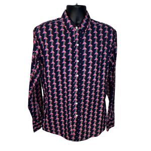 Frangipani Pink Cloud Rainbow Shirt Men’s Medium Novelty Resort Festival Rave